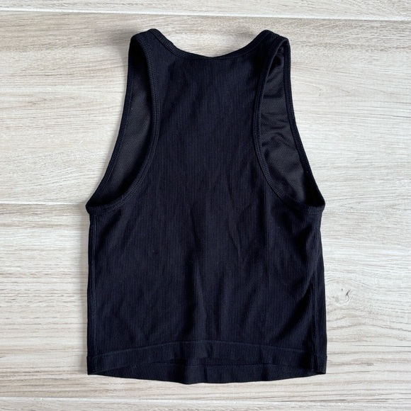 Yogalicious Heavenly Rib Stacy Crop Tank Top Black XS - Picture 4 of 4